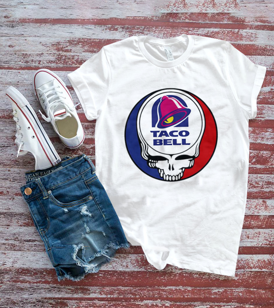 Taco Bell Grateful Dead Skull Logo Red Blue Collaboration T-Shirt