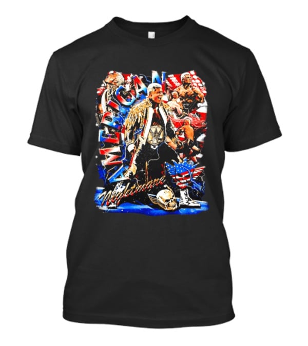 American Nightmare Cody Rhodes Wrestling Star Red White Blue Skull Jacket T-Shirt