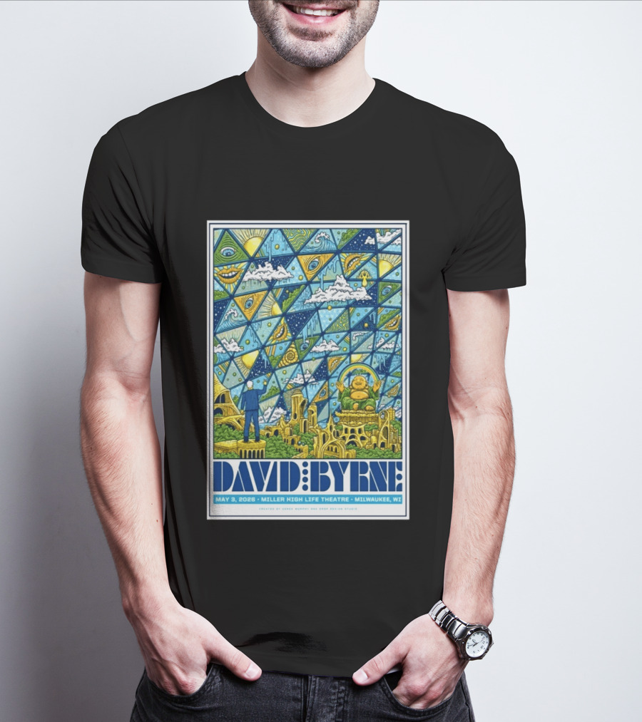 David Byrne May 3 2026 Miller High Life Theatre Milwaukee WI By Derek M T-Shirt