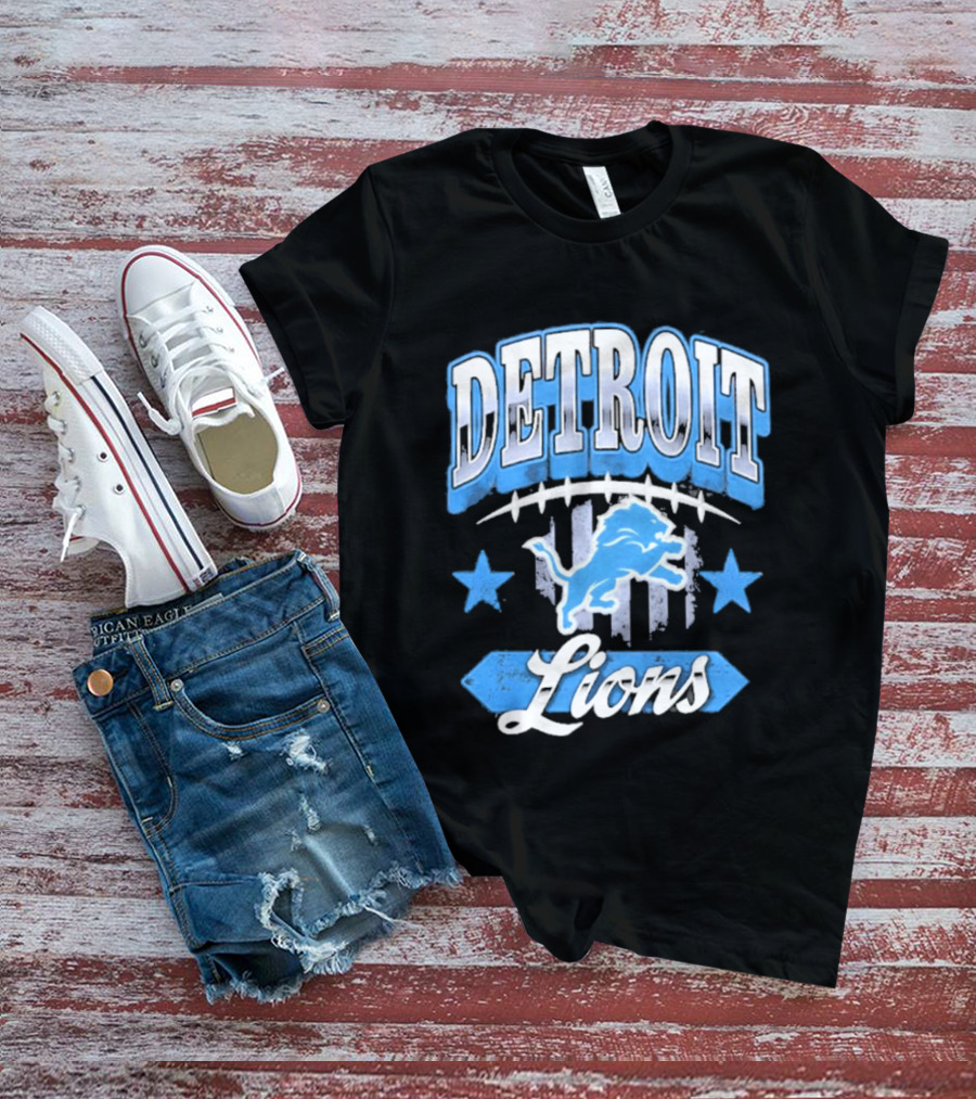 Detroit Lions Americana 2026 Stars Stripes Football Fan Gear T-Shirt