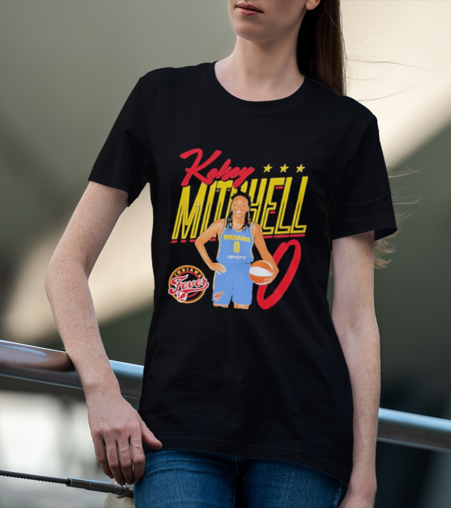 Kelsey Mitchell Indiana Fever Basketball Player Pose Salesforce T-Shirt