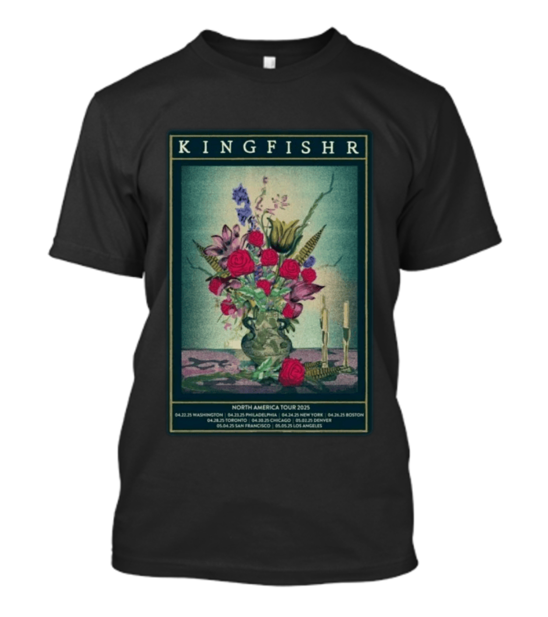 Kingfishr North America Tour 2025 May 2 Denver Floral T-Shirt
