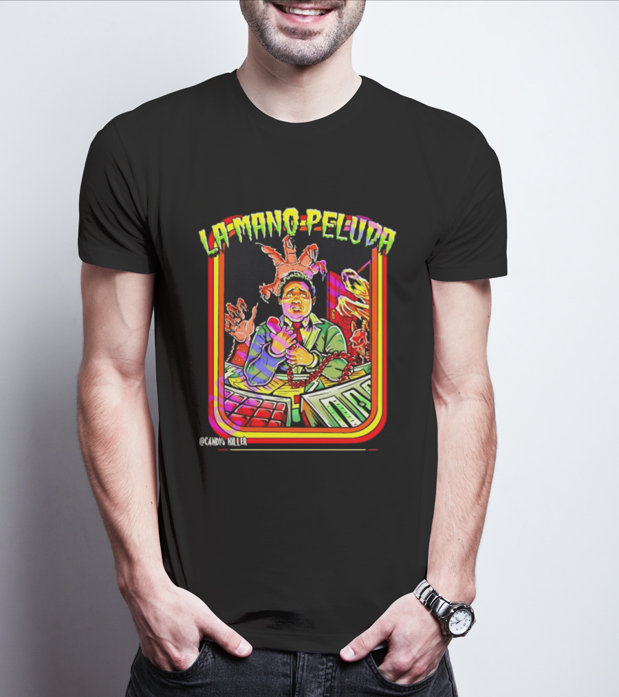 La Mano Peluda Terror Radial Hombre Teléfono Cadenas Kawaii Killer T-Shirt