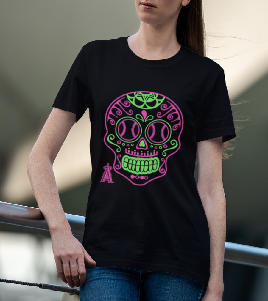 Los Angeles Angels 2026 Sugar Skull Baseball T-Shirt