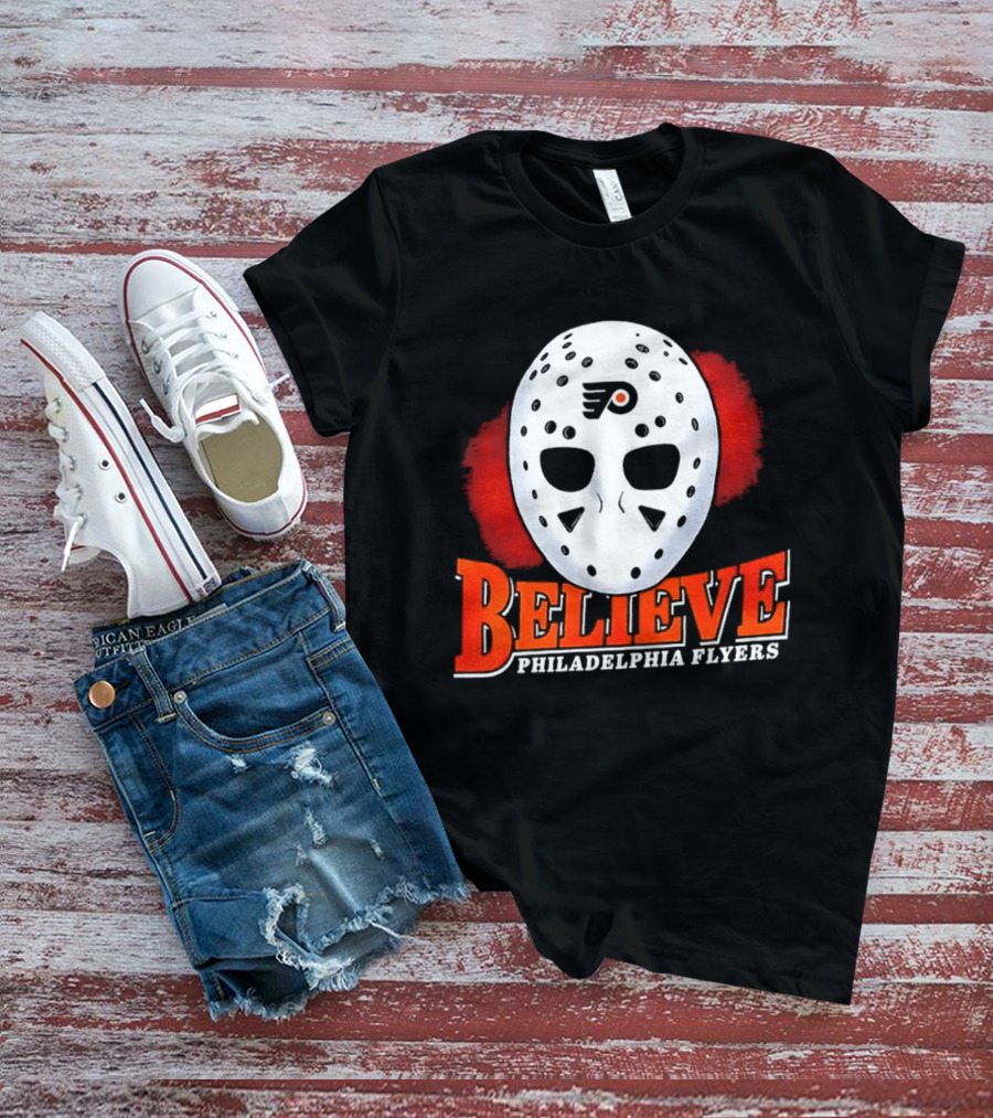 Philadelphia Flyers Believe 2026 Hockey Mask T-Shirt