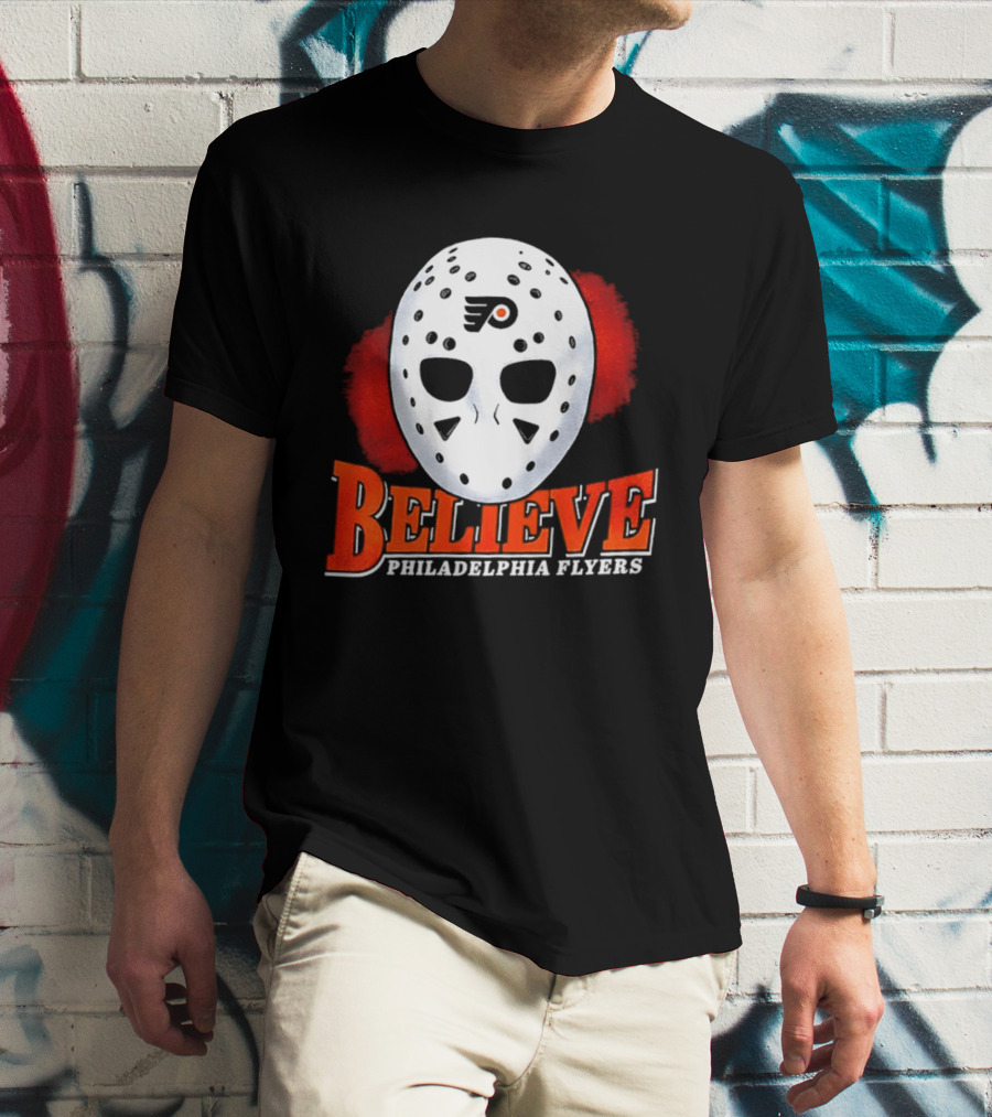 Philadelphia Flyers Believe 2026 Hockey Mask T-Shirt