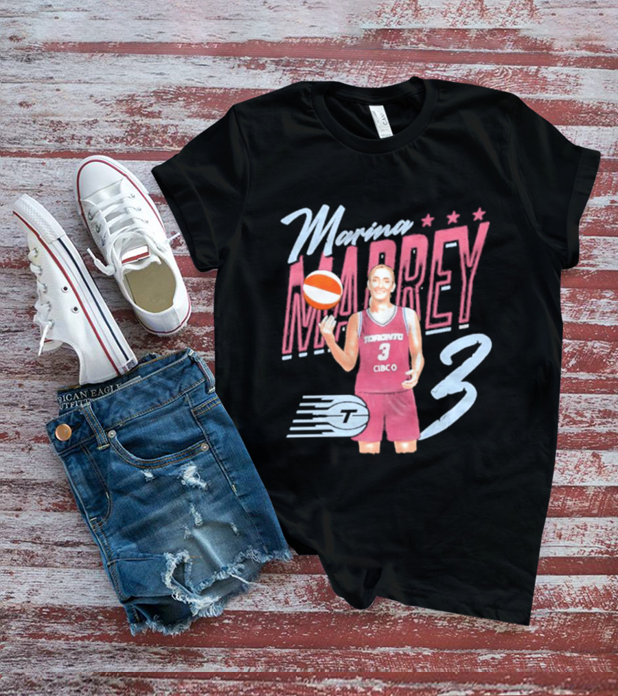 Marina Mabrey Toronto Basketball Pose CIBCO Tempo 3 Stars T-Shirt