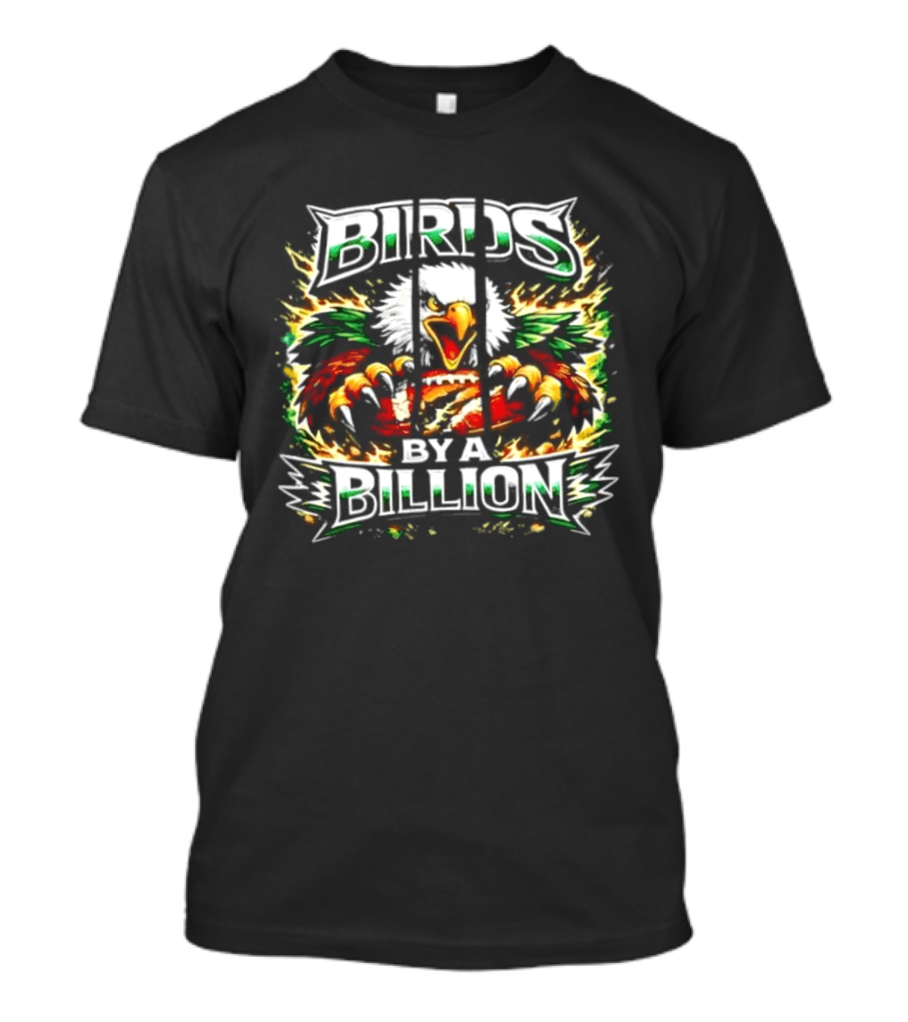 Philadelphia Eagles Birds By A Billion Fiery Eagle Claws Green Wings T-Shirt