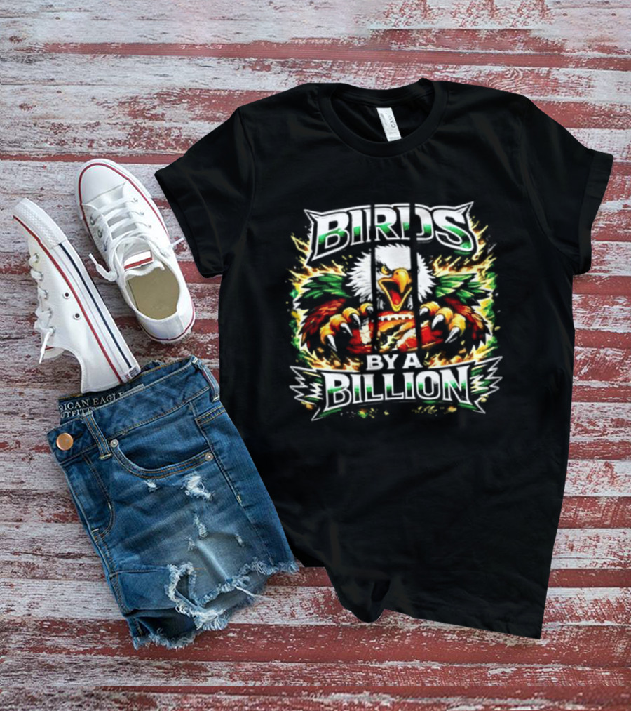 Philadelphia Eagles Birds By A Billion Fiery Eagle Claws Green Wings T-Shirt
