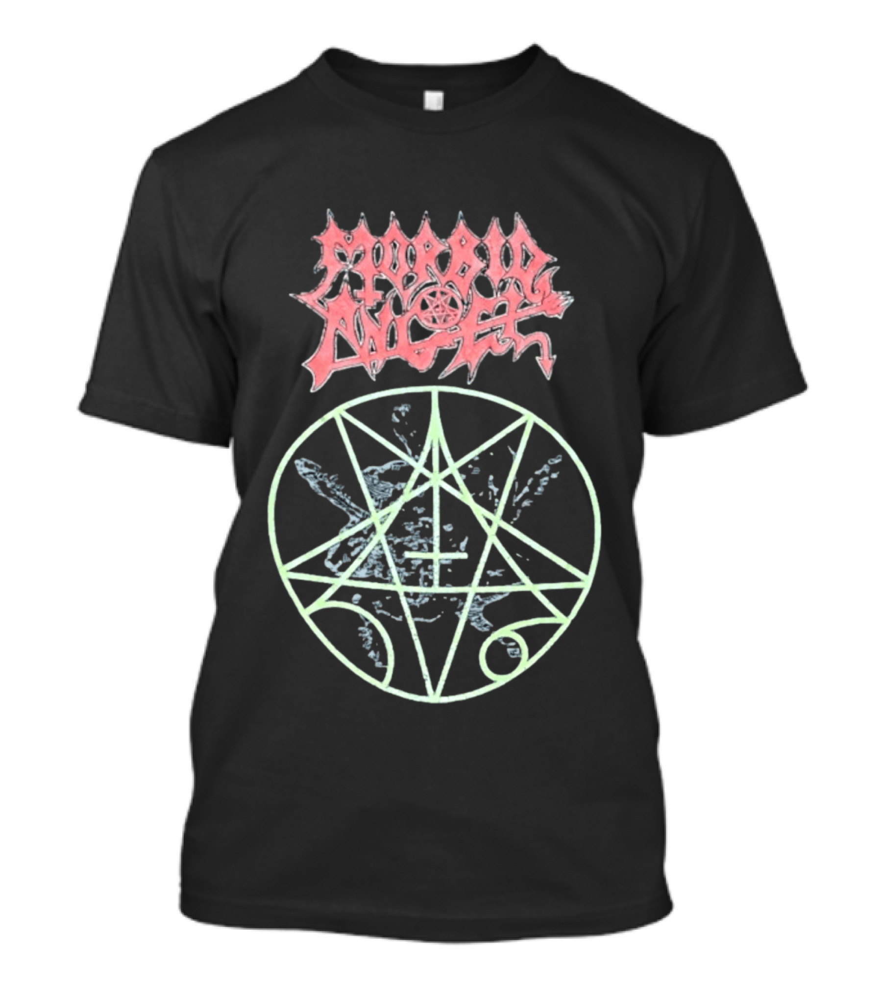 Morbid Angel Blessed Are The Sick Tour Logo With Pentagram And Angel T-Shirt