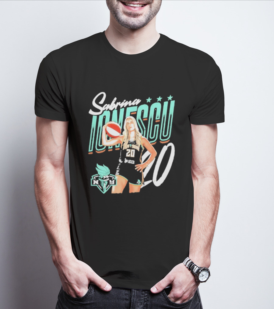 Sabrina Ionescu New York Liberty Number 20 Player Pose T-Shirt