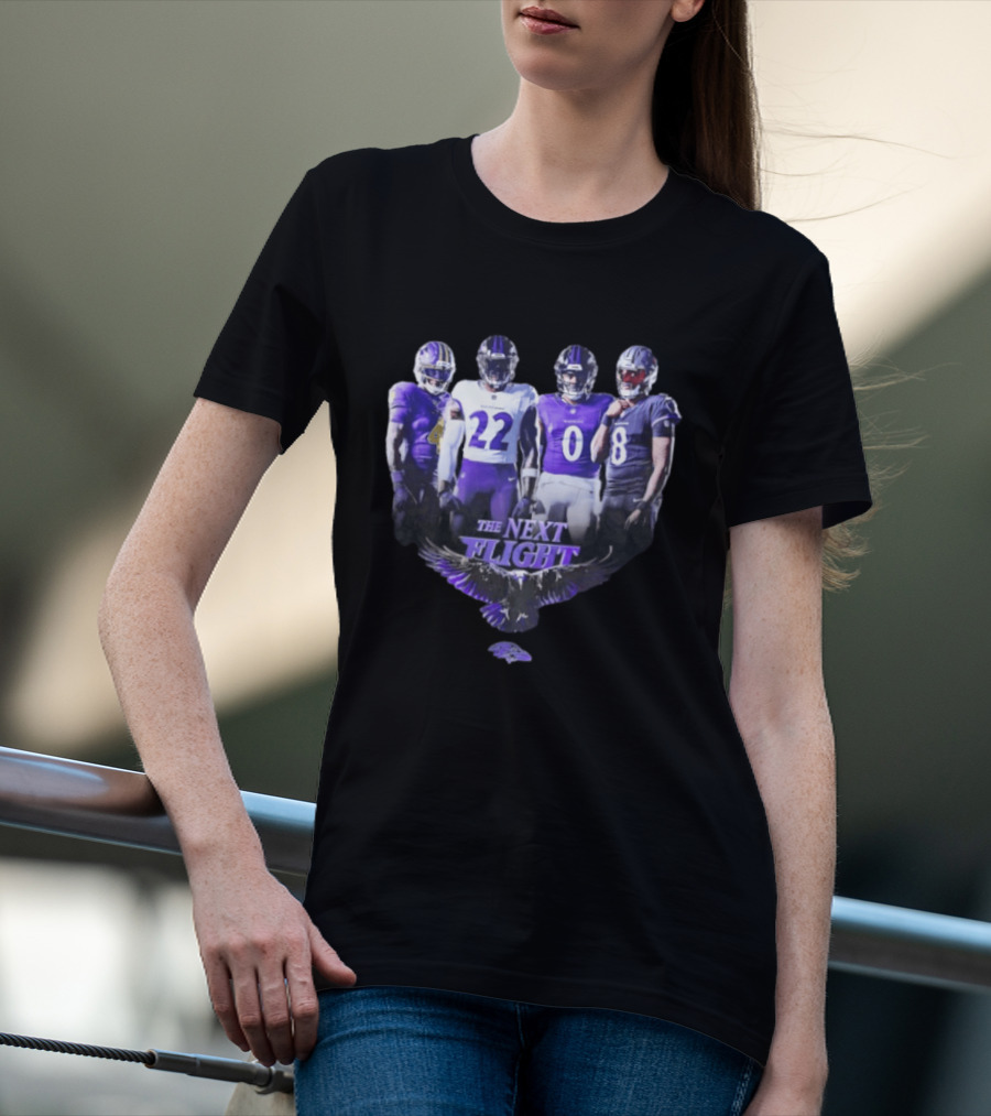 The Next Flight Baltimore Ravens NFL Football Players Team Spirit T-Shirt