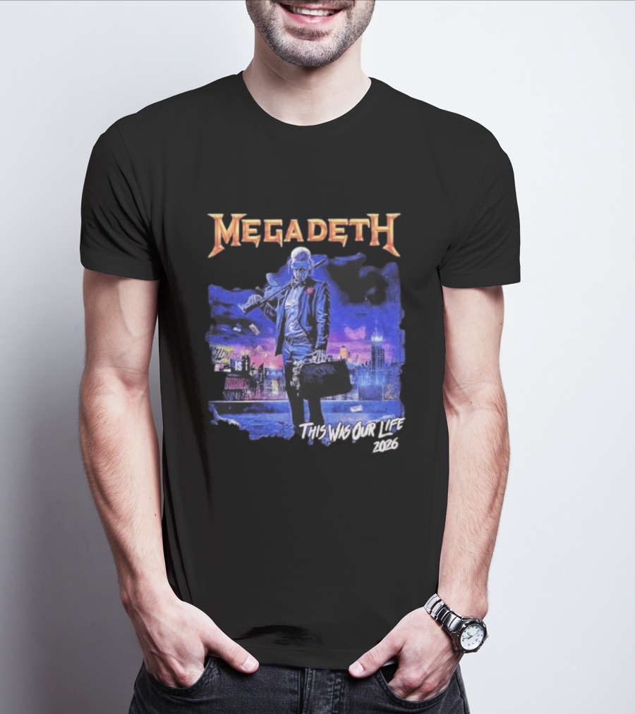 Megadeth This Was Our Life 2026 Latin America Tour Gangster Vic Metal Concert T-Shirt