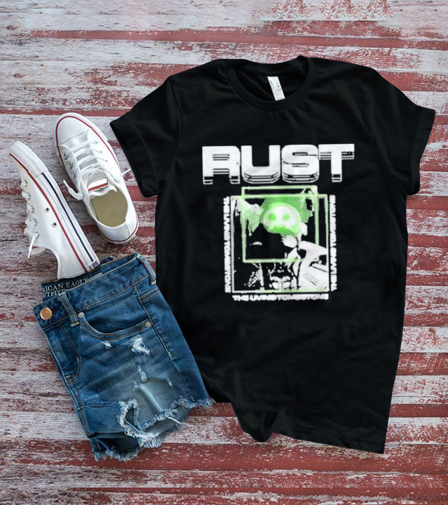 The Living Tombstone Rust Green Skull Gaming T-Shirt