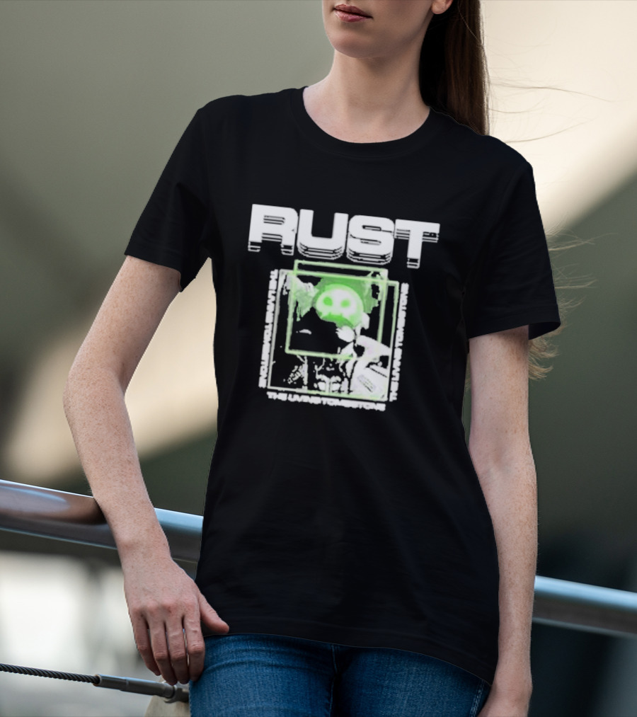 The Living Tombstone Rust Green Skull Gaming T-Shirt