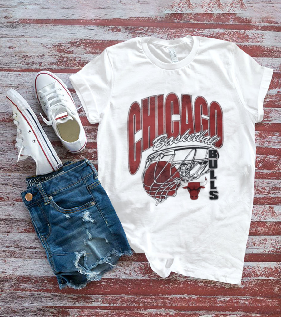 Chicago Basketball Bulls Script Swish 2026 T-Shirt
