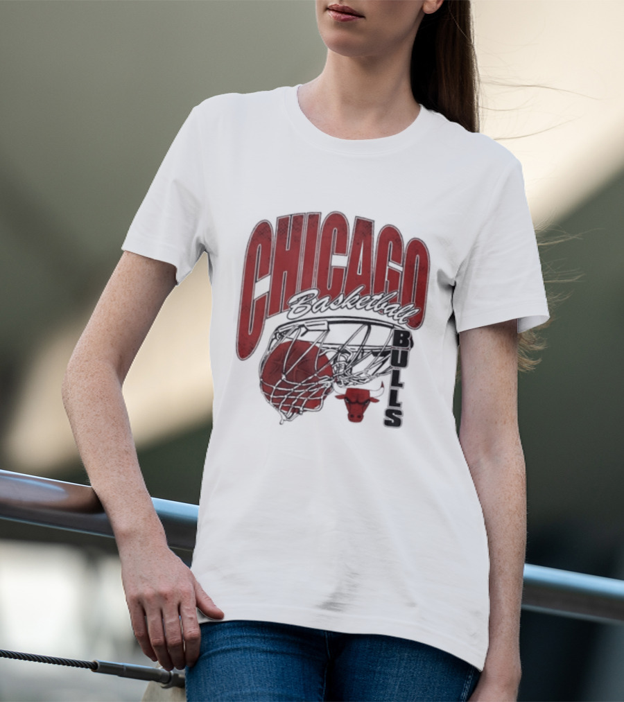 Chicago Basketball Bulls Script Swish 2026 T-Shirt
