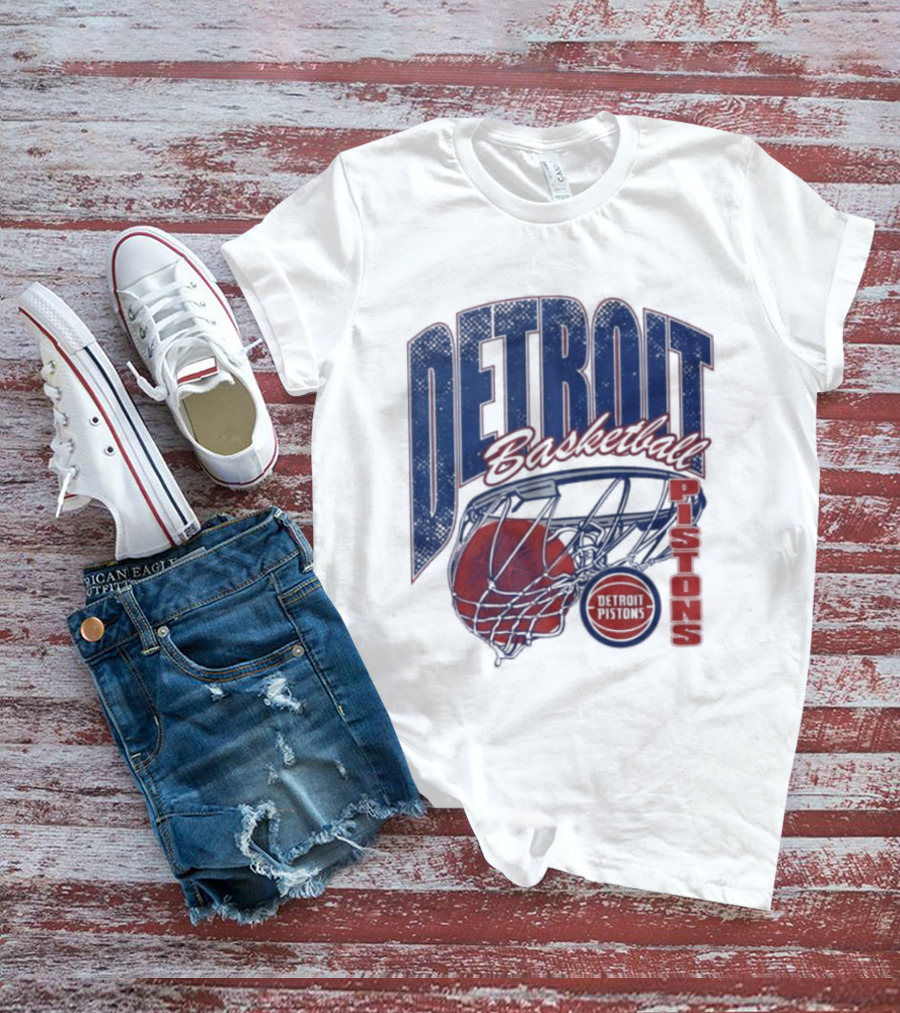 Detroit Pistons Basketball 2026 Script Swish T-Shirt