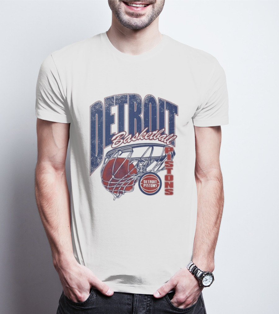 Detroit Pistons Basketball 2026 Script Swish T-Shirt