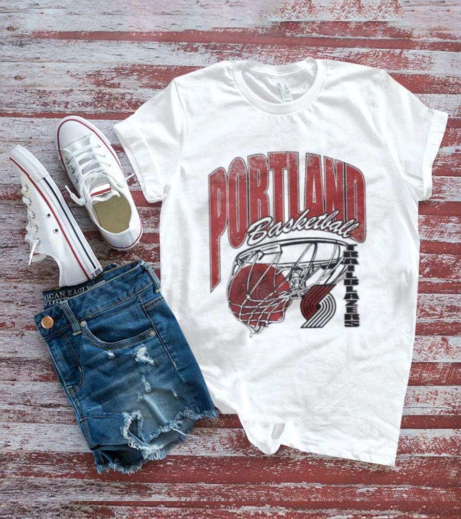 Portland Trail Blazers Script Swish 2026 Basketball T-Shirt