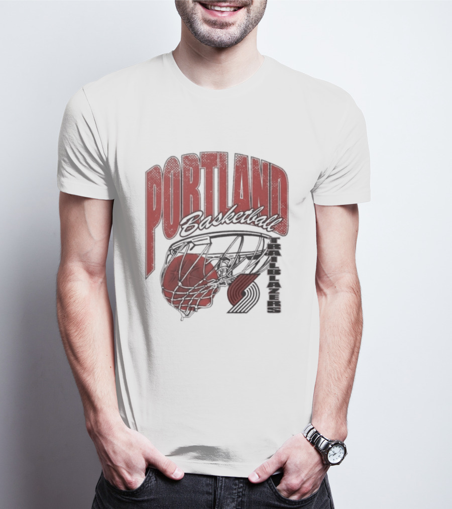 Portland Trail Blazers Script Swish 2026 Basketball T-Shirt