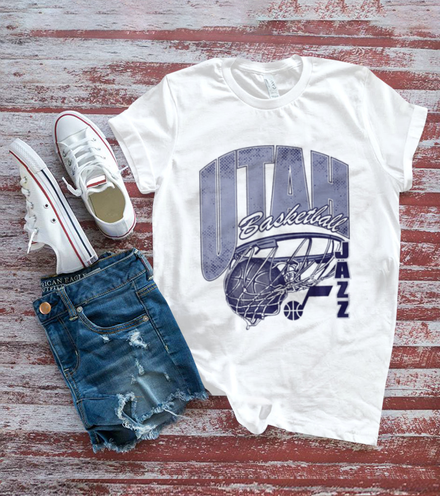 Utah Jazz 2026 Script Swish Basketball T-Shirt
