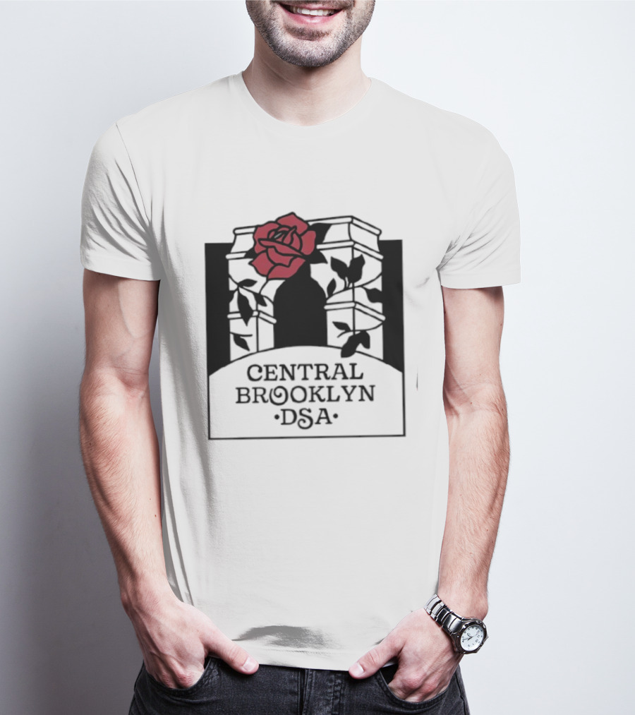Central Brooklyn DSA Red Rose And Arch T-Shirt
