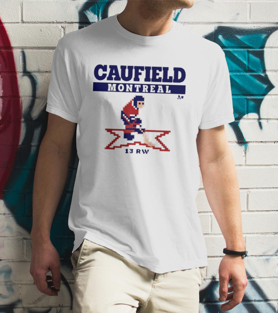 Caufield Montreal 13 RW Hockey Player Pixel T-Shirt