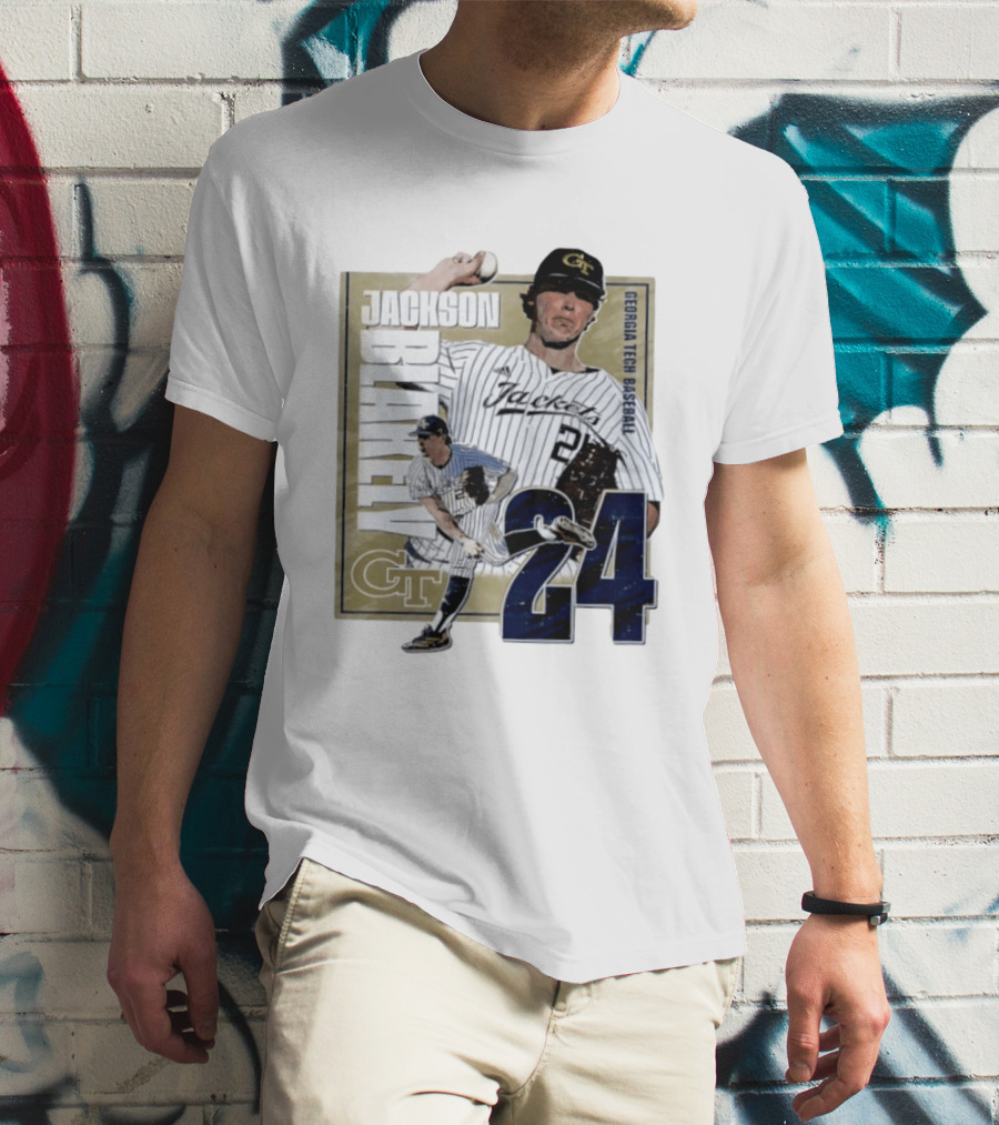 Jackson Blakely Georgia Tech Baseball GT 24 Player Student Athlete T-Shirt