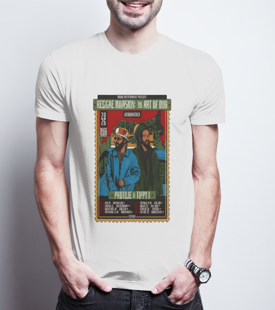 Reggae Invasion The Art Of Dub Protoje Tippy I 2026 Latin America Tour T-Shirt