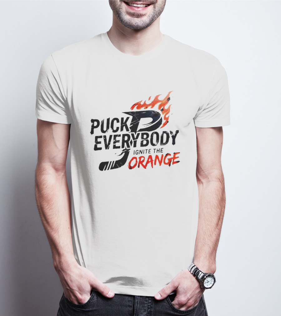 Puck Everybody Ignite The Orange P Fire T-Shirt