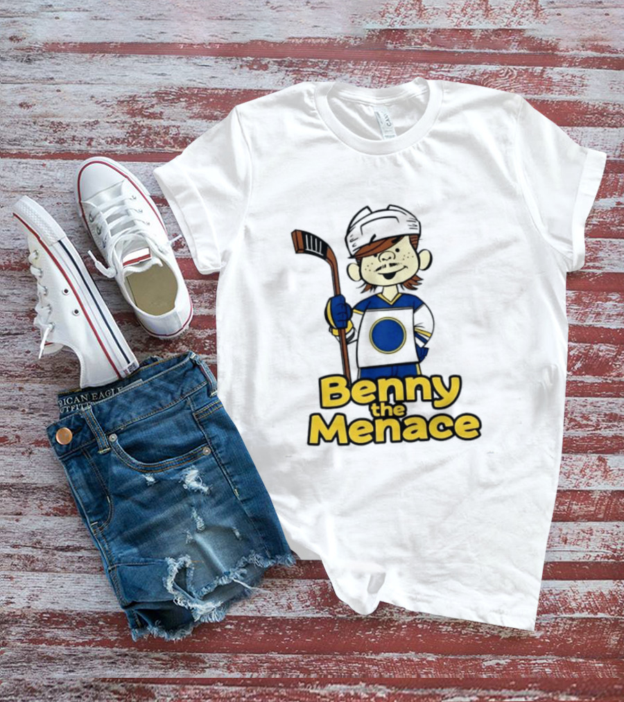 Zach Benson Benny The Menace Sabres Hockey Player Cartoon T-Shirt
