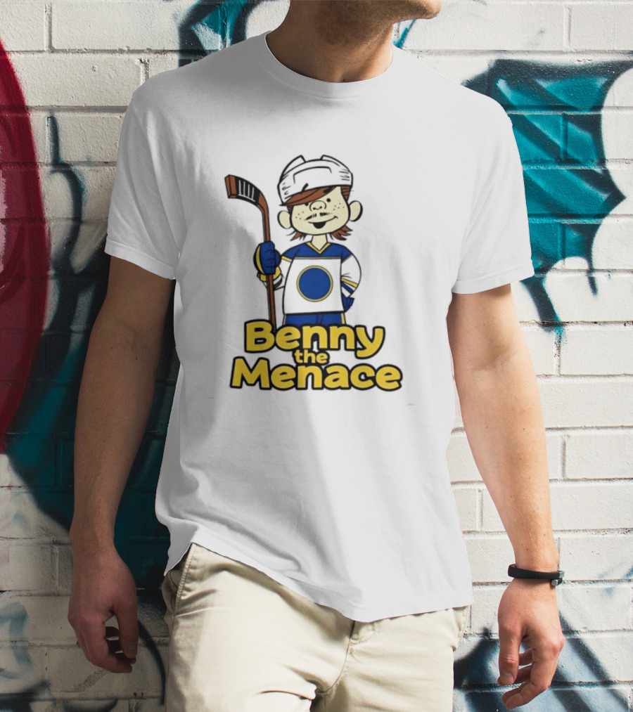 Zach Benson Benny The Menace Sabres Hockey Player Cartoon T-Shirt