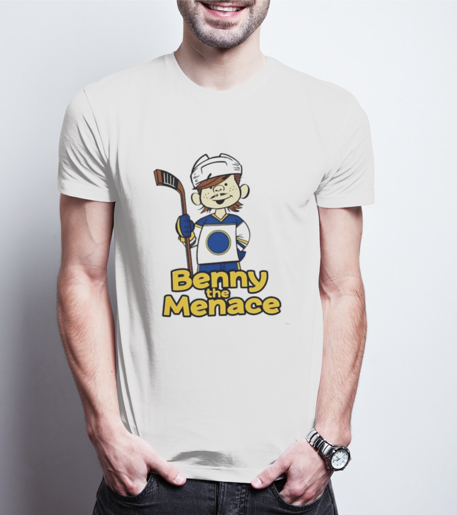 Zach Benson Benny The Menace Sabres Hockey Player Cartoon T-Shirt