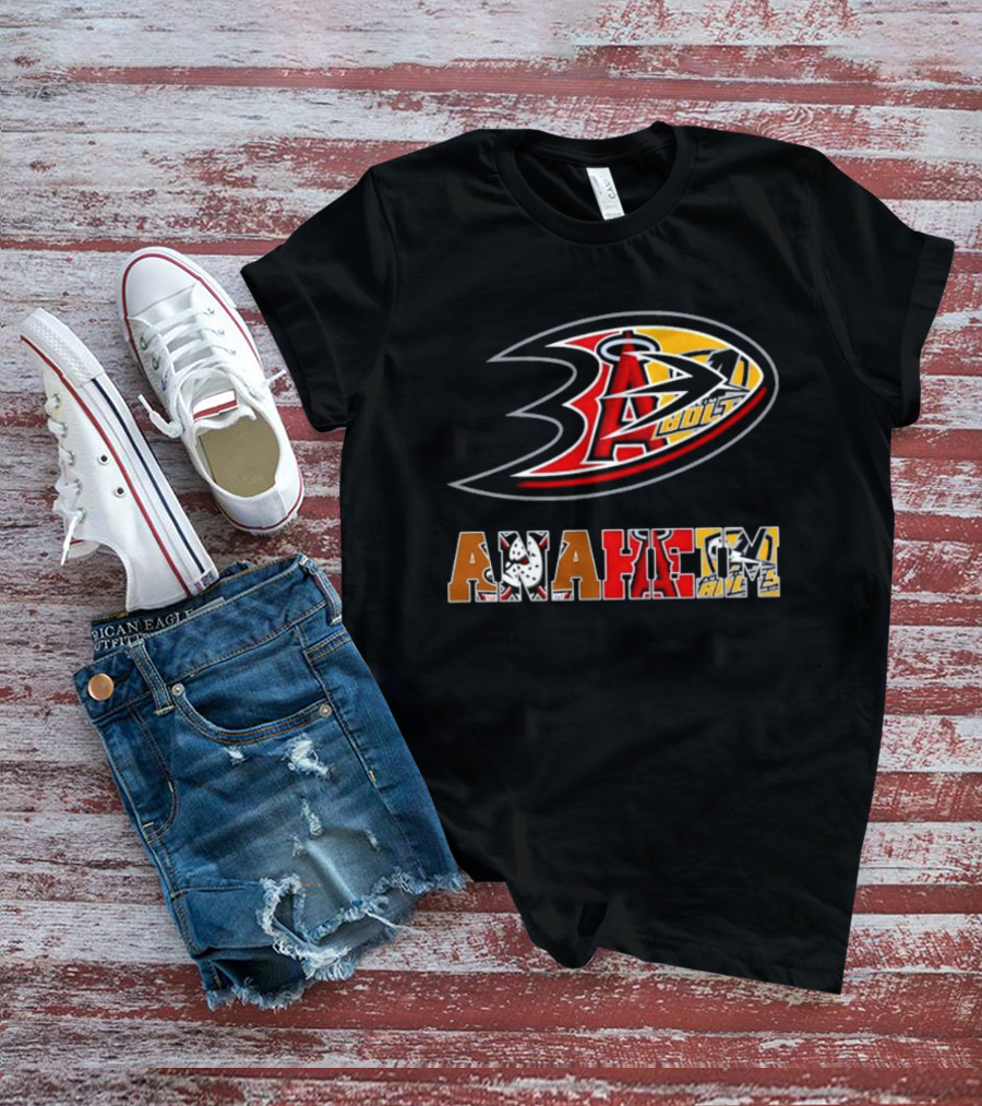 Anaheim Ducks Angels Lakers Sports Team Mashup T-Shirt