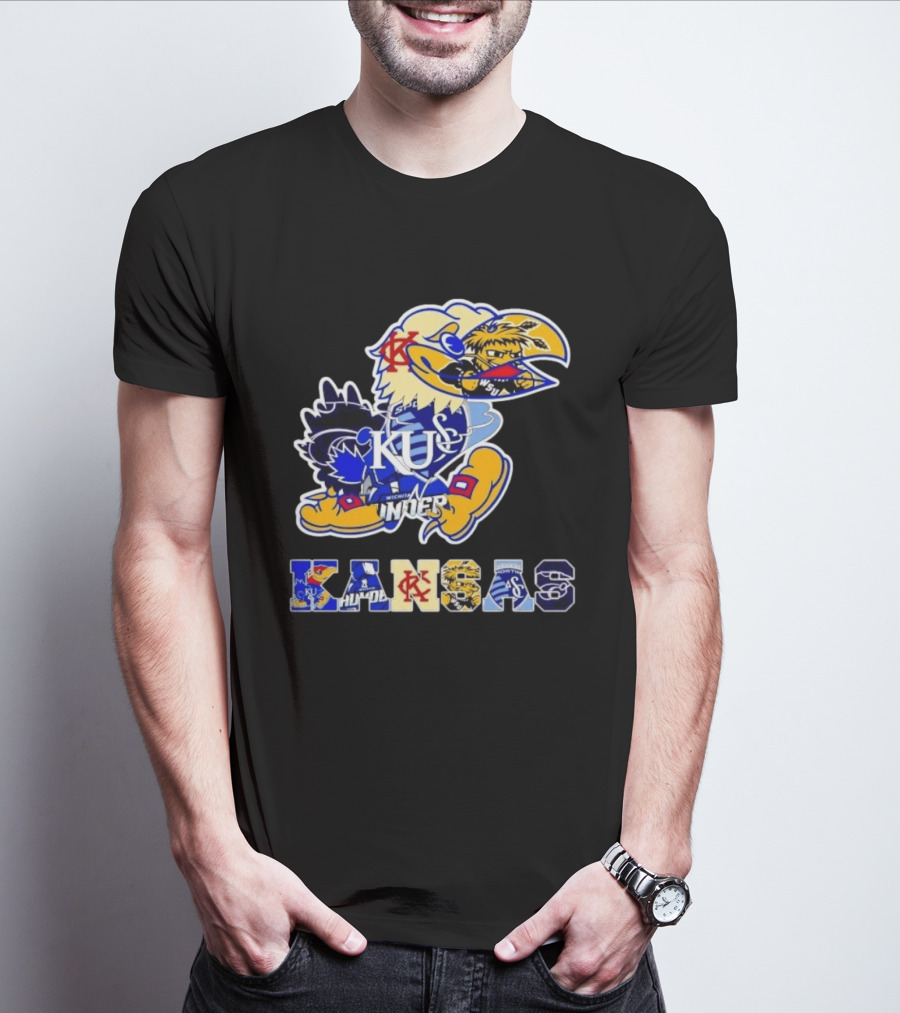 Kansas Jayhawks Wildcats Shockers Ichabods Team Mashup T-Shirt
