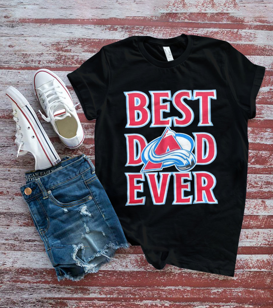 Best Dad Ever Colorado Avalanche Ice Hockey T-Shirt
