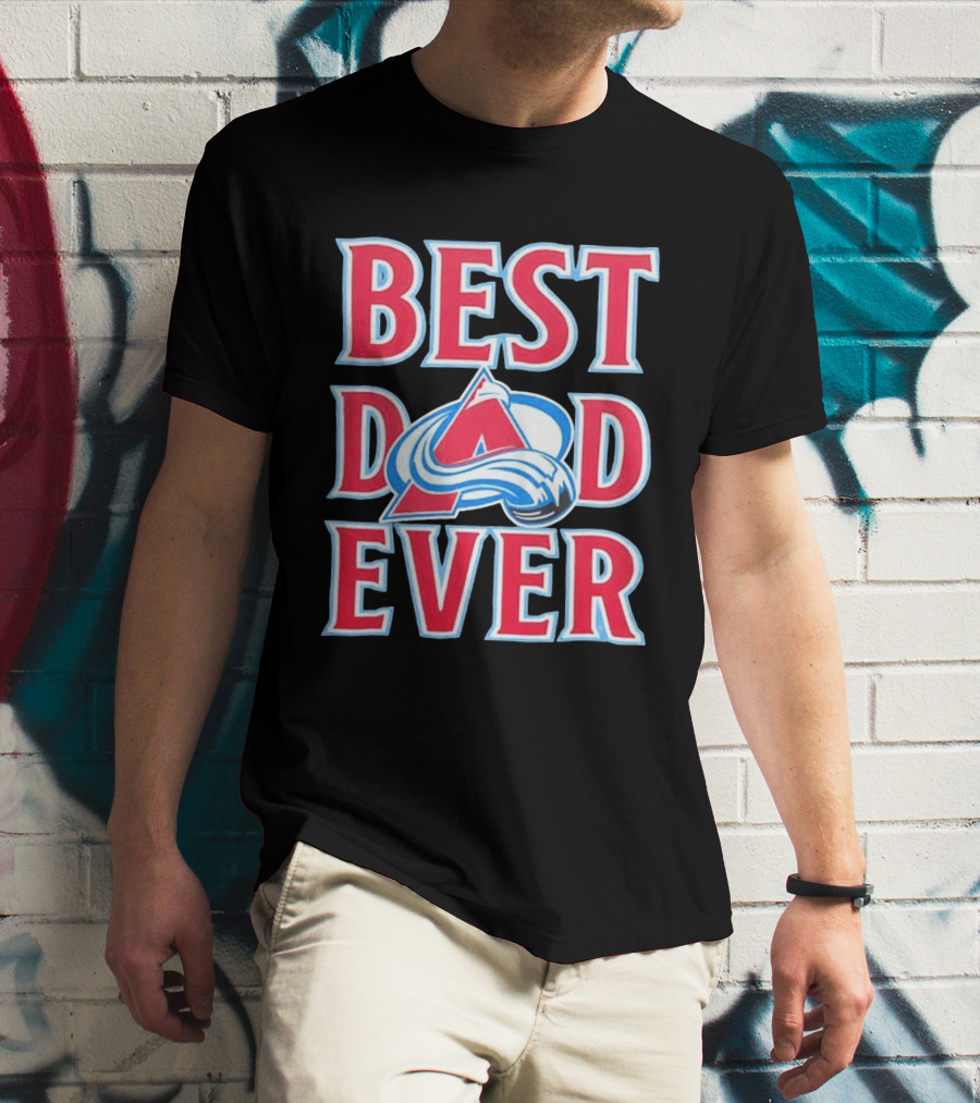 Best Dad Ever Colorado Avalanche Ice Hockey T-Shirt