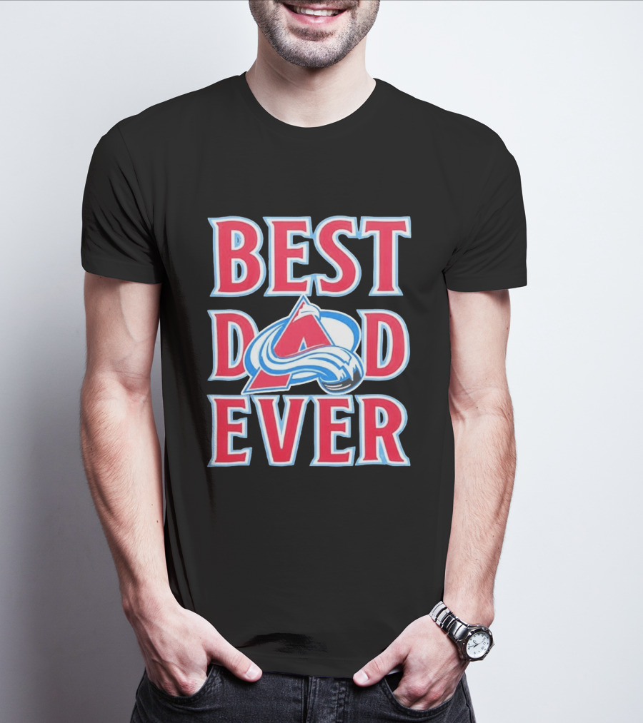 Best Dad Ever Colorado Avalanche Ice Hockey T-Shirt