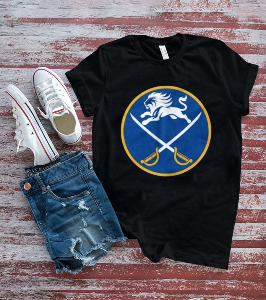 Buffalo Sabres Alex Lyon Lion Swords Circle T-Shirt