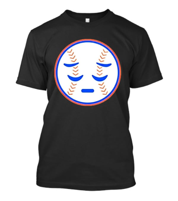 Disappointed Baseball Face New York Mets Emojis T-Shirt