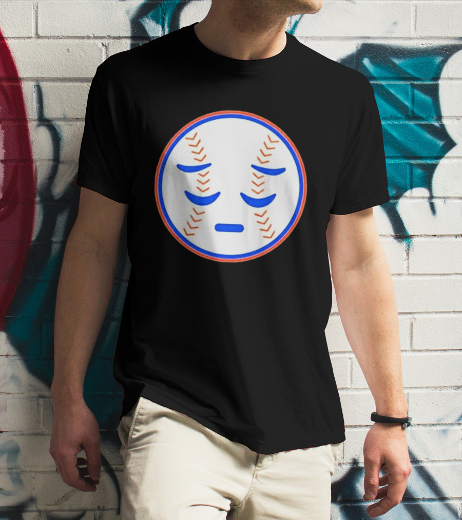 Disappointed Baseball Face New York Mets Emojis T-Shirt