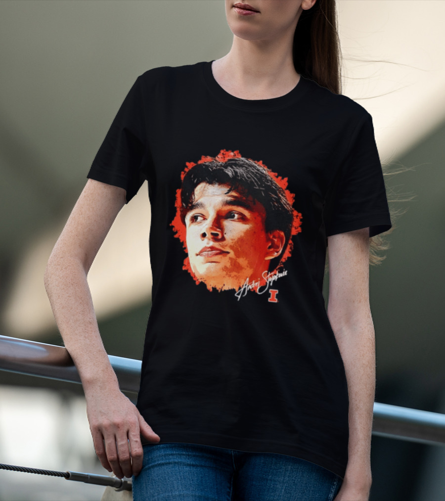 Illinois Fighting Illini Andrej Stojakovic NCAA Men's Basketball Game Face T-Shirt