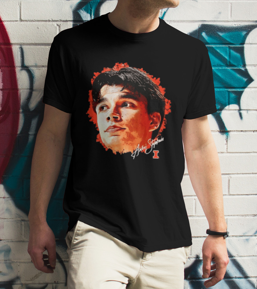 Illinois Fighting Illini Andrej Stojakovic NCAA Men's Basketball Game Face T-Shirt