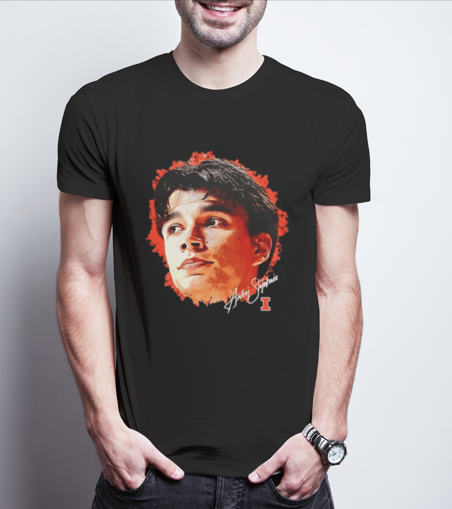 Illinois Fighting Illini Andrej Stojakovic NCAA Men's Basketball Game Face T-Shirt