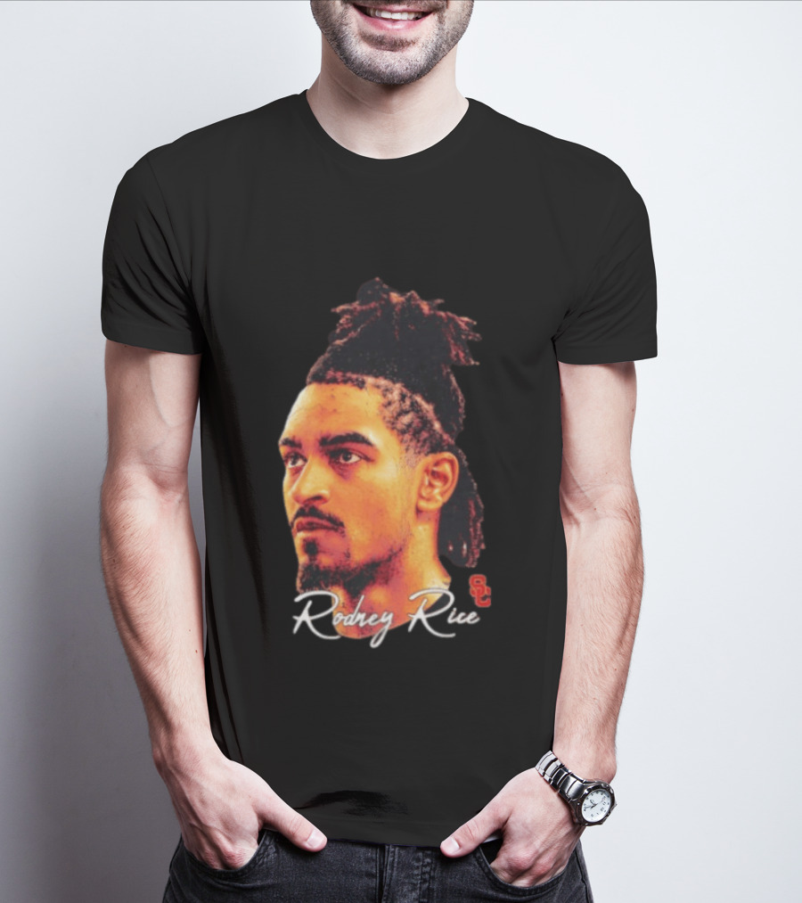 Rodney Rice USC Trojans NCAA Men's Basketball Game Face T-Shirt