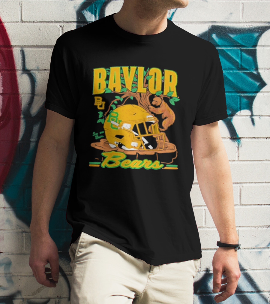 Baylor Bears Football Helmet With Bears And Trees T-Shirt