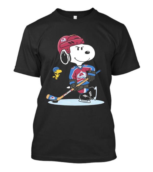 Snoopy Woodstock Colorado Avalanche NHL Hockey Peanuts Collaboration T-Shirt
