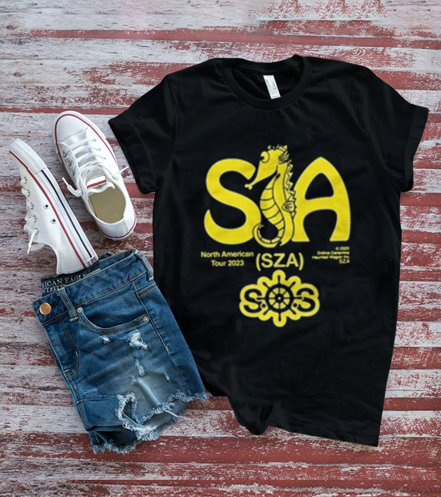 Sza Seahouse North American Tour 2023 Seahorse Sos T-Shirt