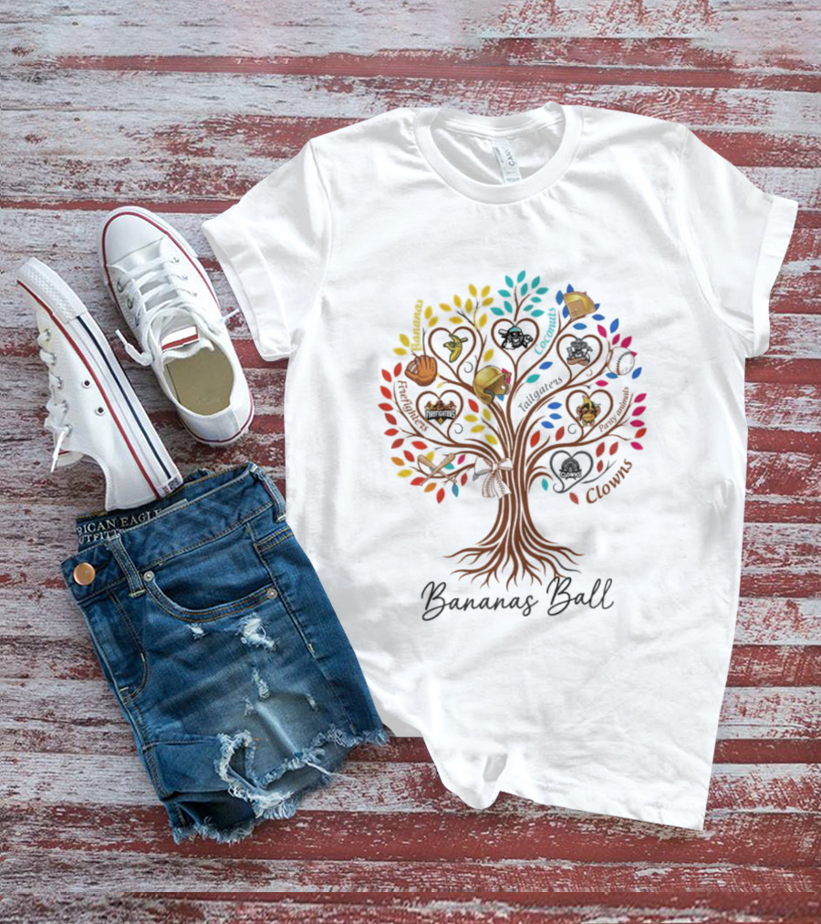 Bananas Ball Tree Tailgaters Clowns Baseball Teams T-Shirt